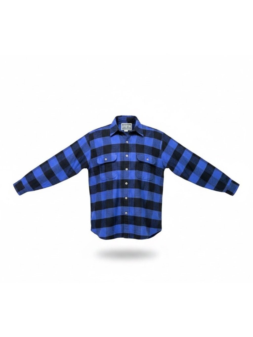 Field & Stream Mens Blue & Black Buffalo Plaid Button-Up Flannel Shirt Size M